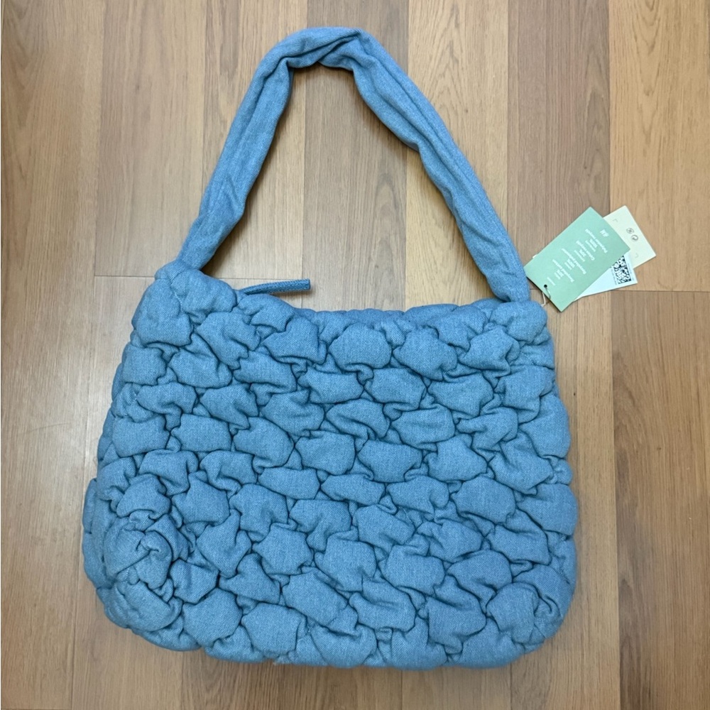 H&M Blue Textured Hobo Bag
